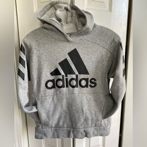 Adidas grey/white hoodie